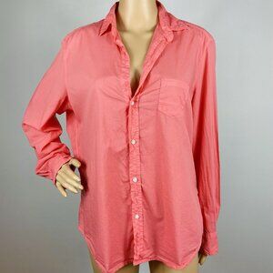 Frank & Eileen M Lightweight Cotton Eileen Relaxed Button Up Shirt Bright Coral